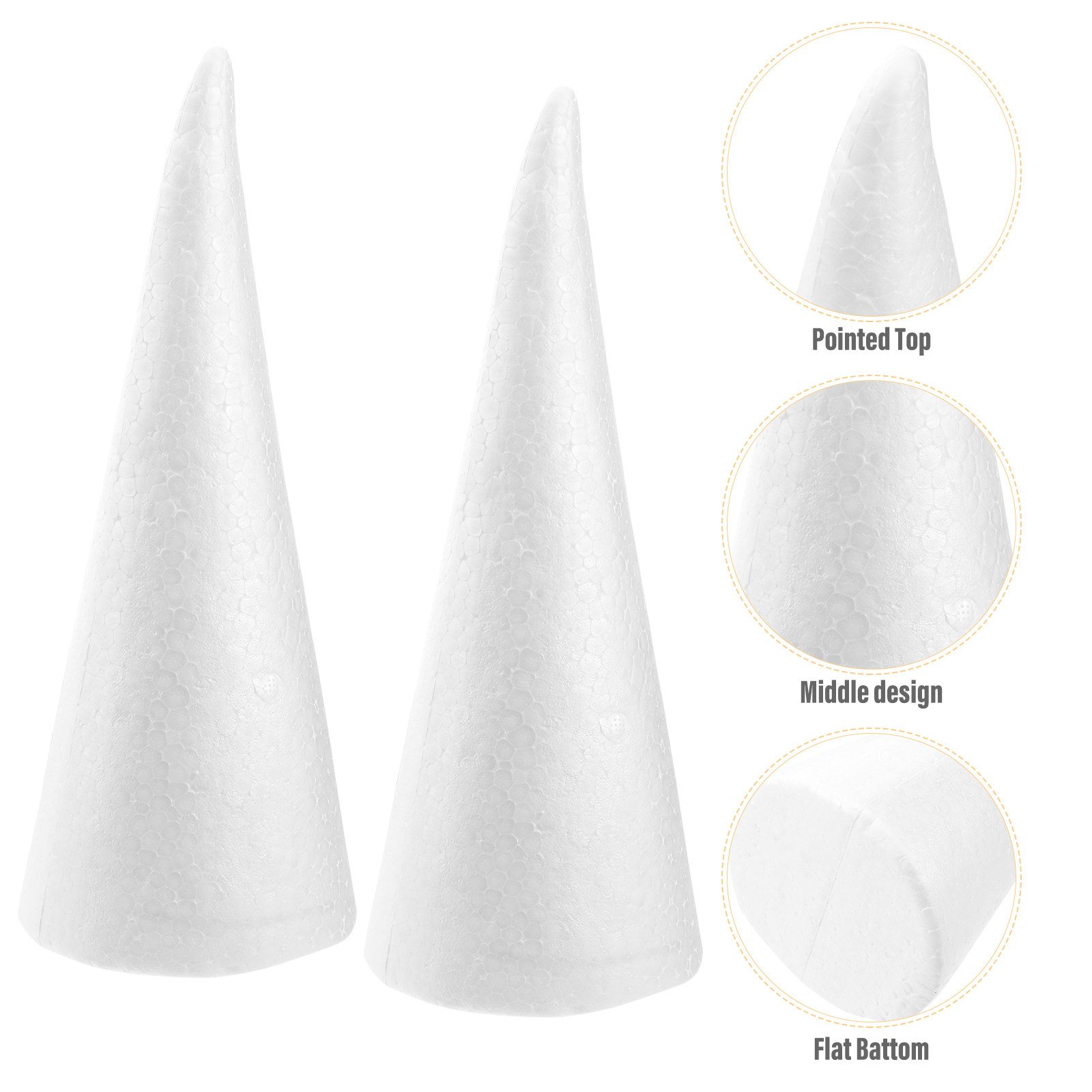 Art Craft For Preschool - 6Pcs White Craft Foam Cones DIY