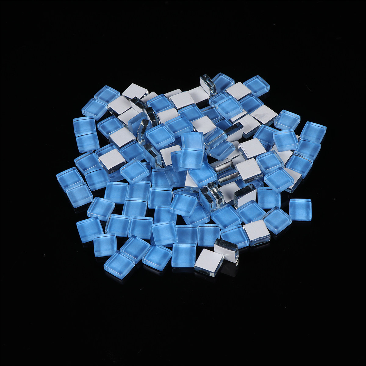 Art And Craft Photos - 100Pcs Light Blue Square Plastic Mosaic