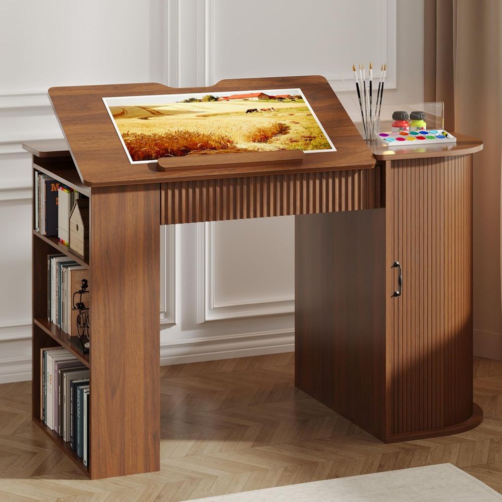 Art & Craft Be - Storage Cabinet Desk with Drawers, Open