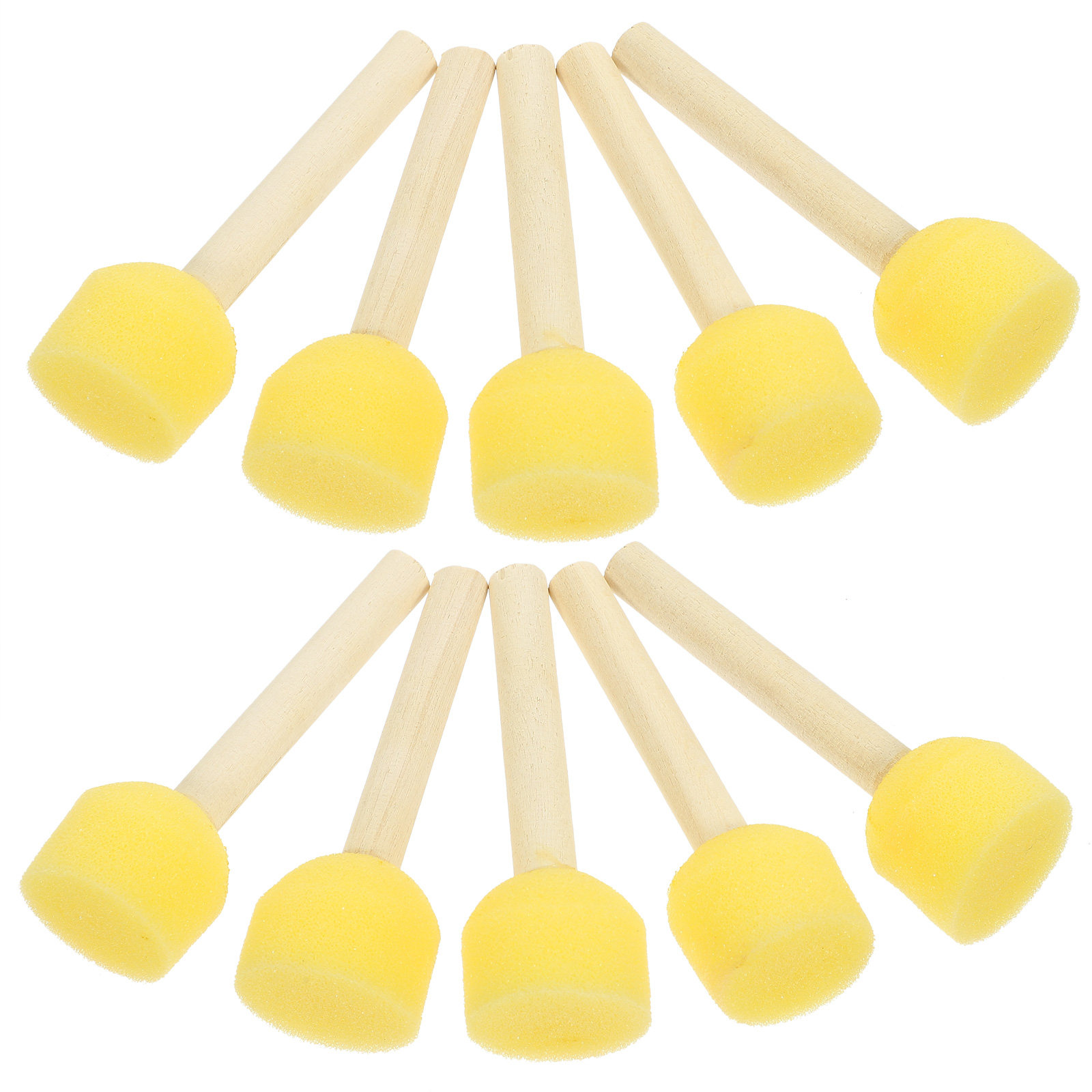 Art Craft For Preschool - 20Pcs Wooden Handle Sponge Brushes for