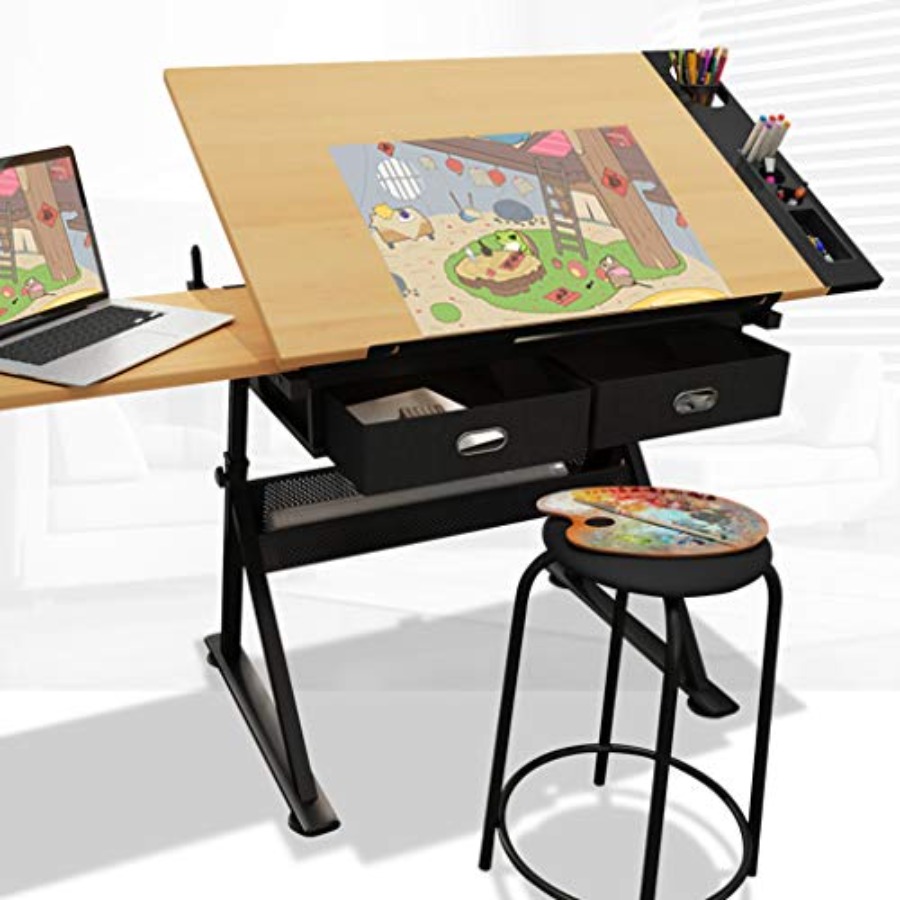 Art & Craft Be - Drafting Table with Storage Height Adjustable