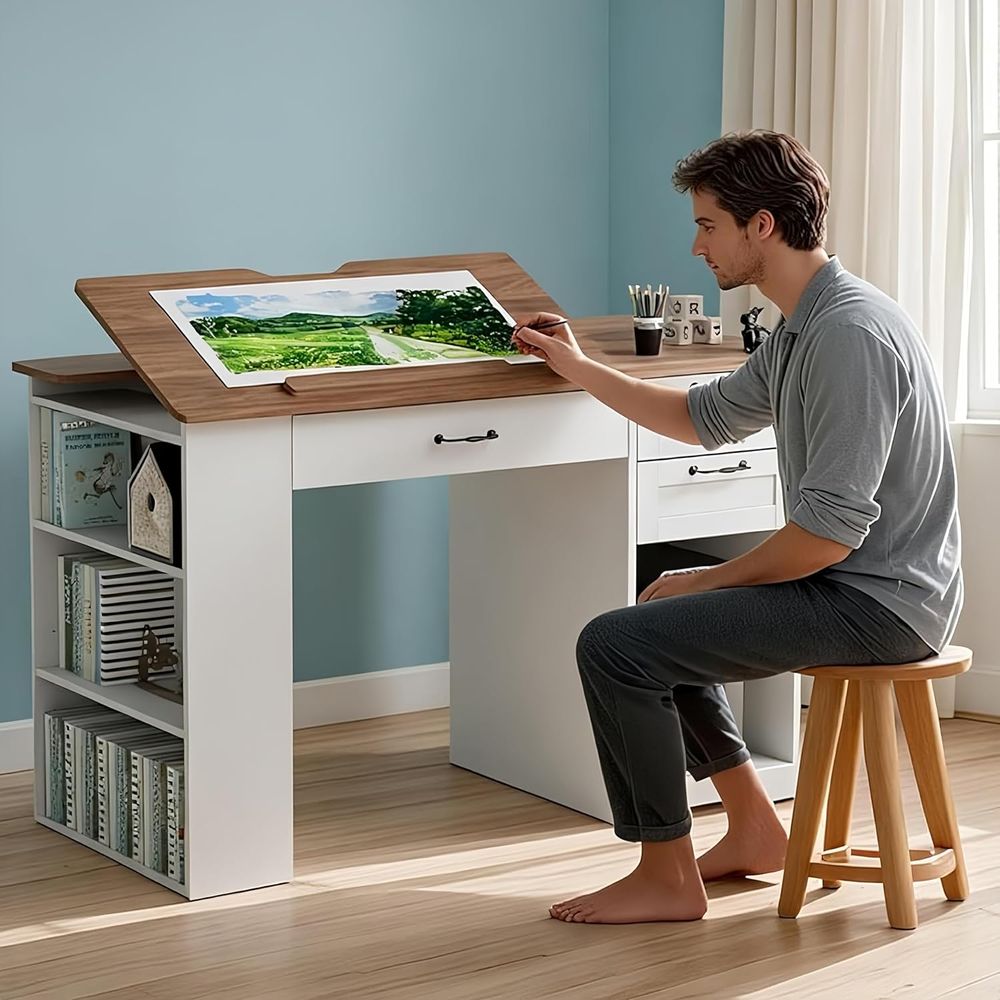 Art & Craft Be - Adjustable Desk with Storage and Open