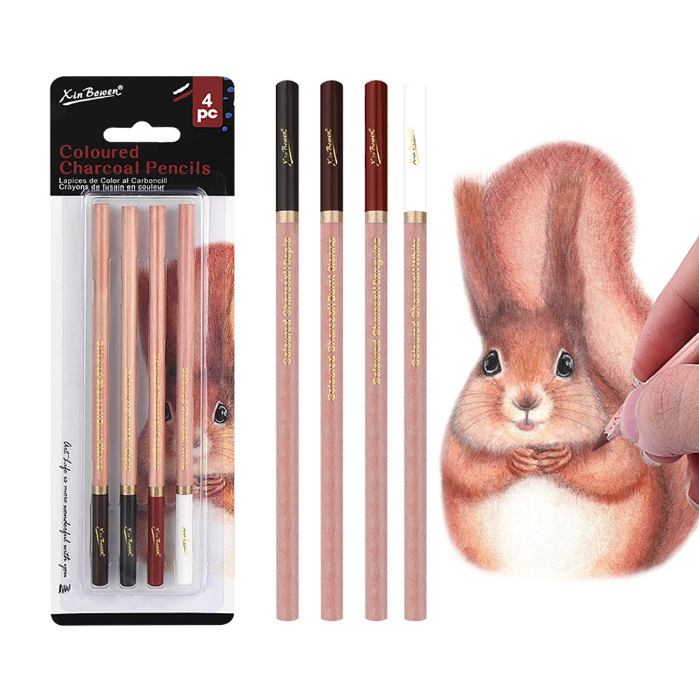 Sketching Charcoal Set - 4Pcs Professional Sketch Charcoal Pencils Set