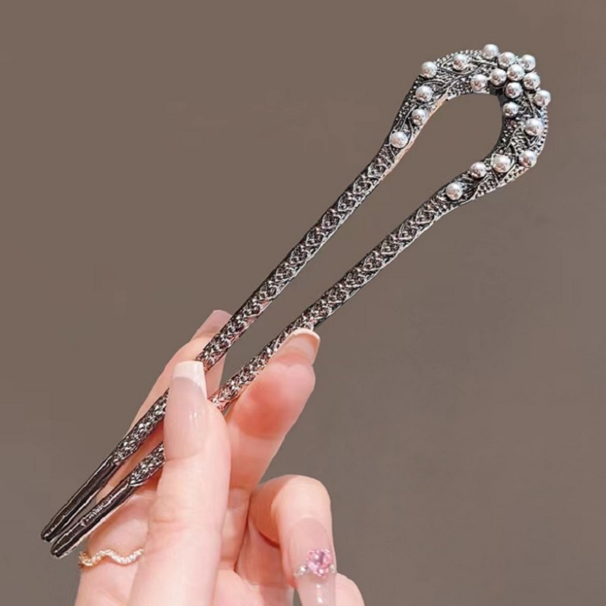 Art Craft Shop - New Pearl U Shaped Hairpin For