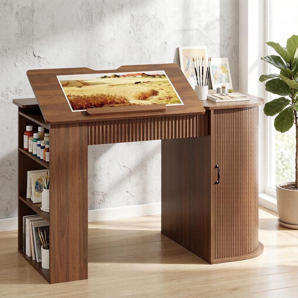 Art & Craft Be - Drafting Table with Storage Cabinet &
