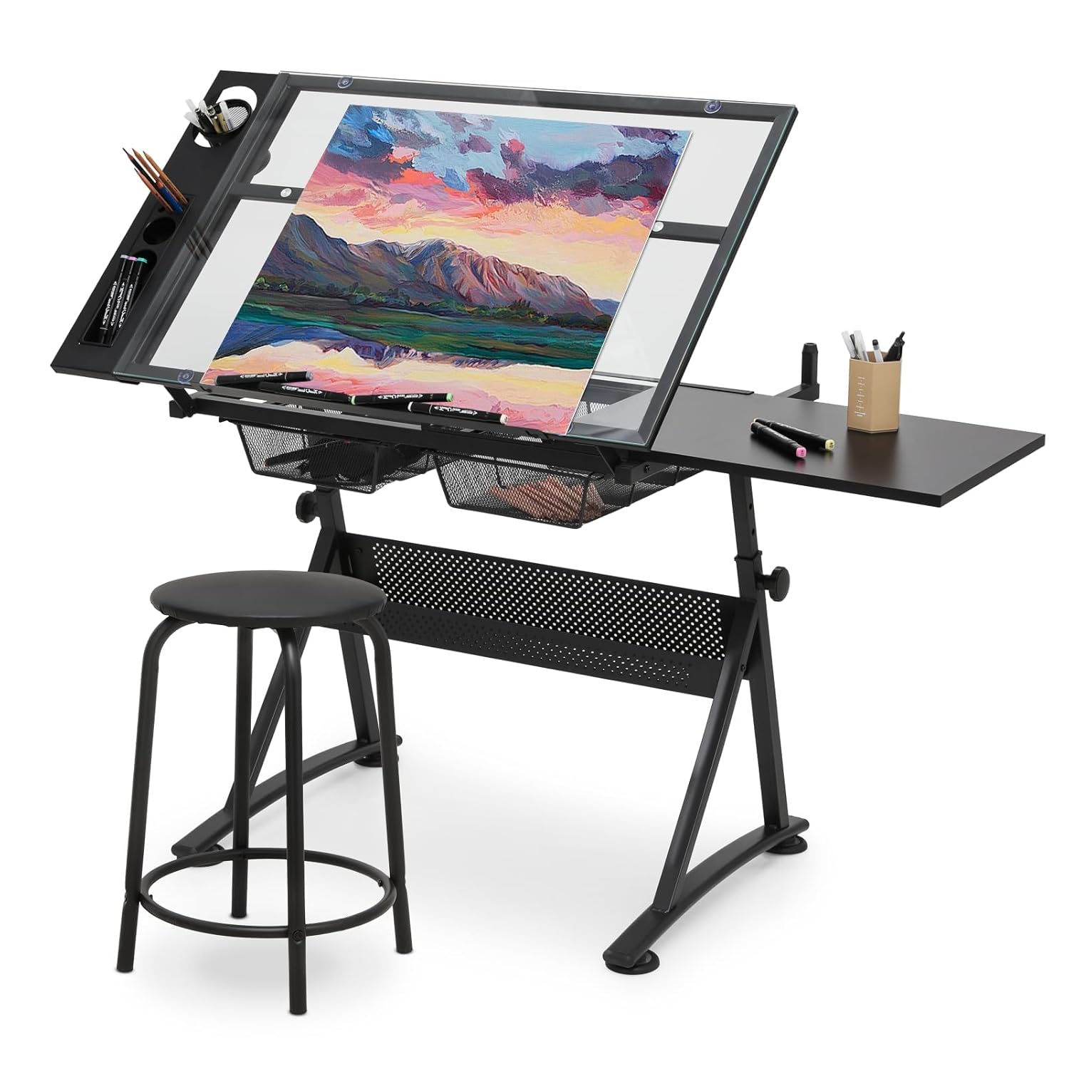 Art & Craft Be - Drafting Table with Height Adjustable Glass