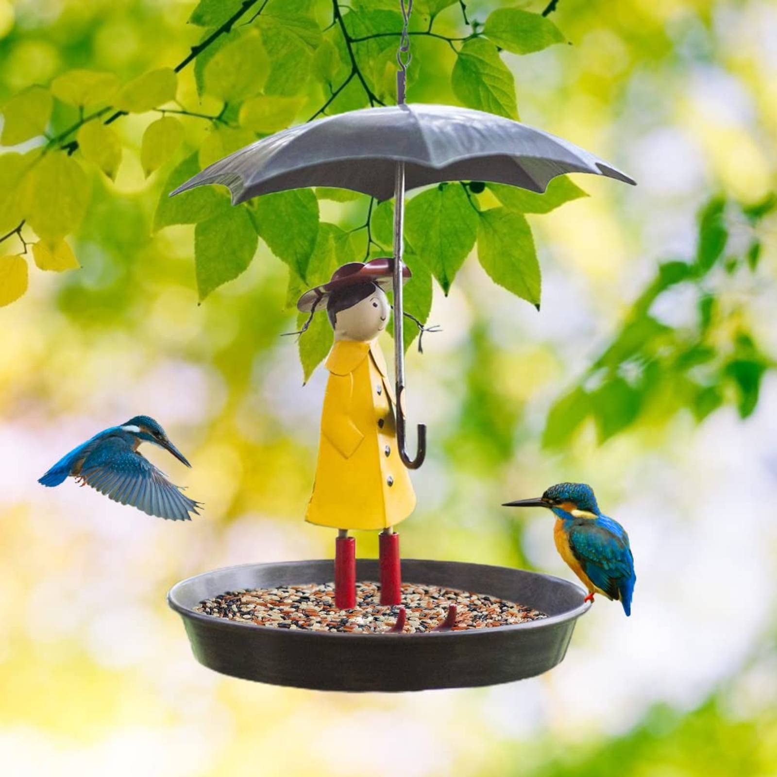 Art Craft Girl - Girl with Umbrella Bird Feeder Decorative