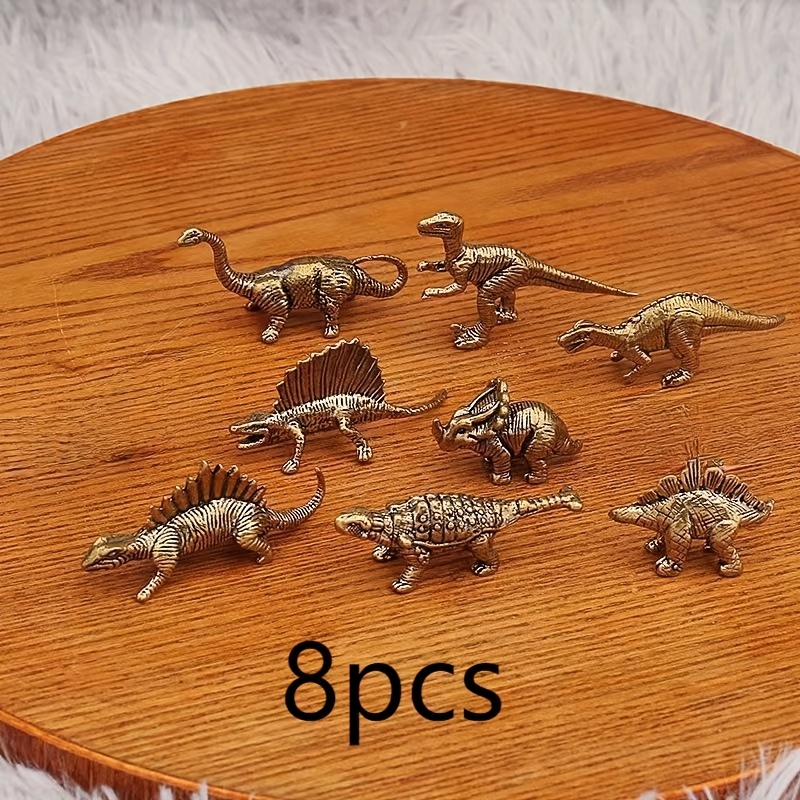 Dinosaur And Craft - Miniature Antique Jurassic Brass Dinosaur Ornaments