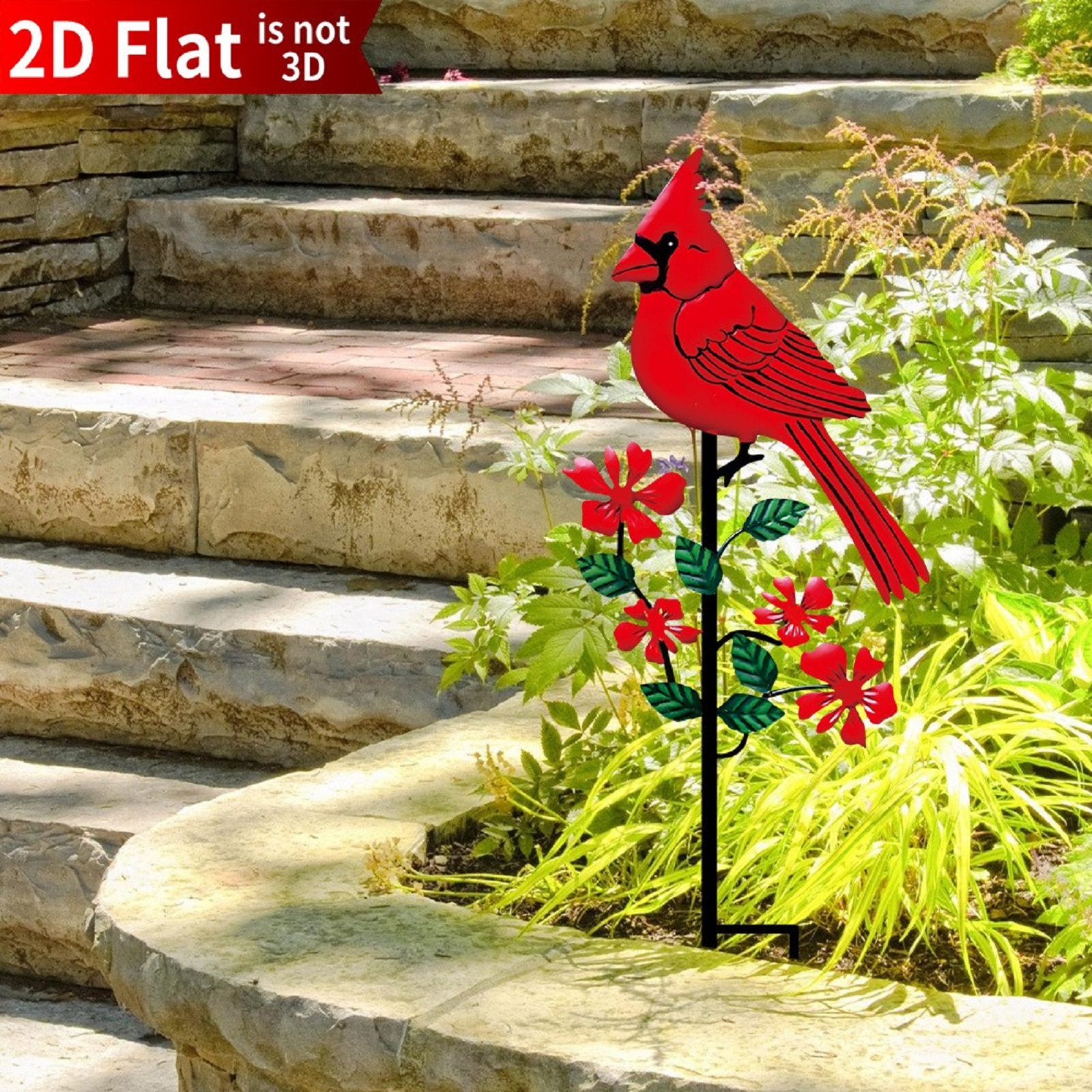 2D Flat Red Bird Design Garden - Art And Craft Photos avis et prix