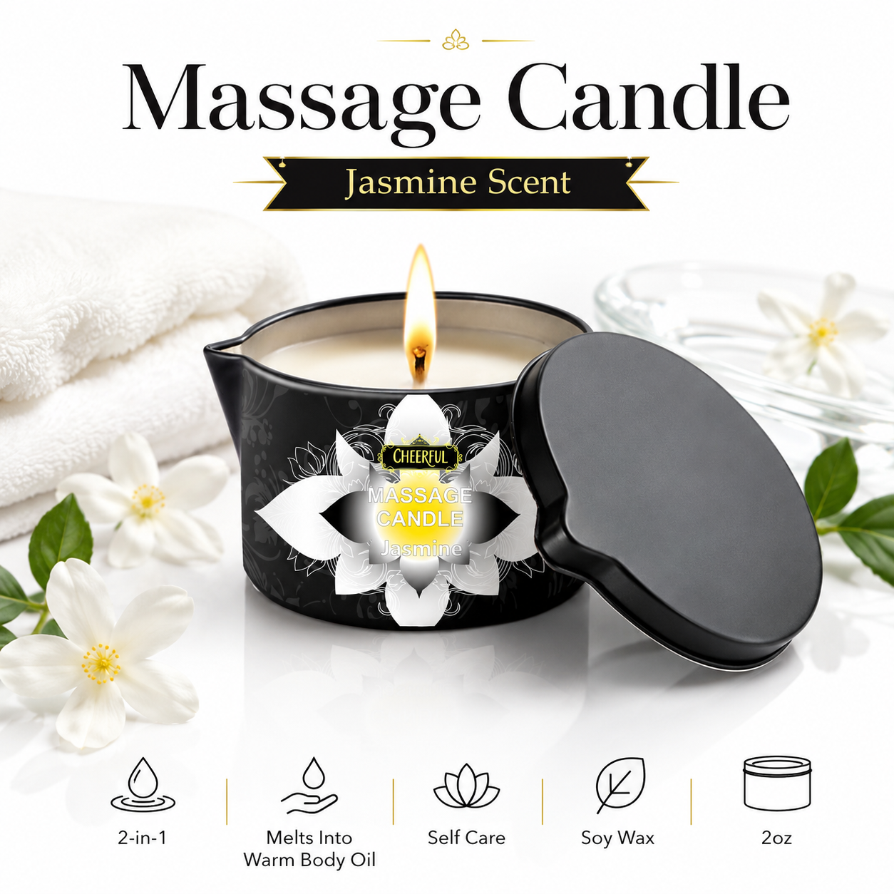 Jasmine Massage Oil Candle, Na - Soy Candle Fragrance Oil avis et prix