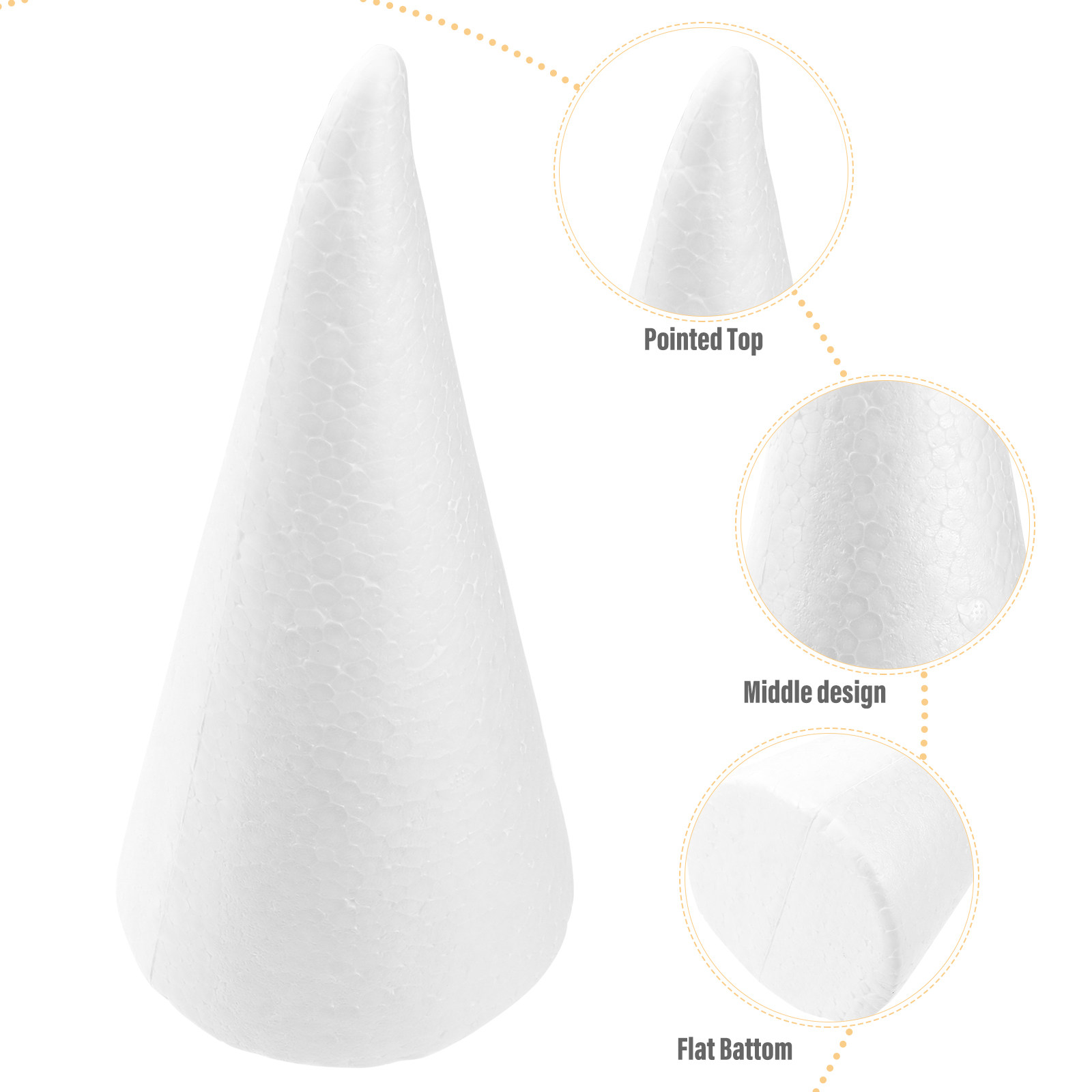 6Pcs White Craft Foam Cones DI - Art Craft For Preschool avis et prix