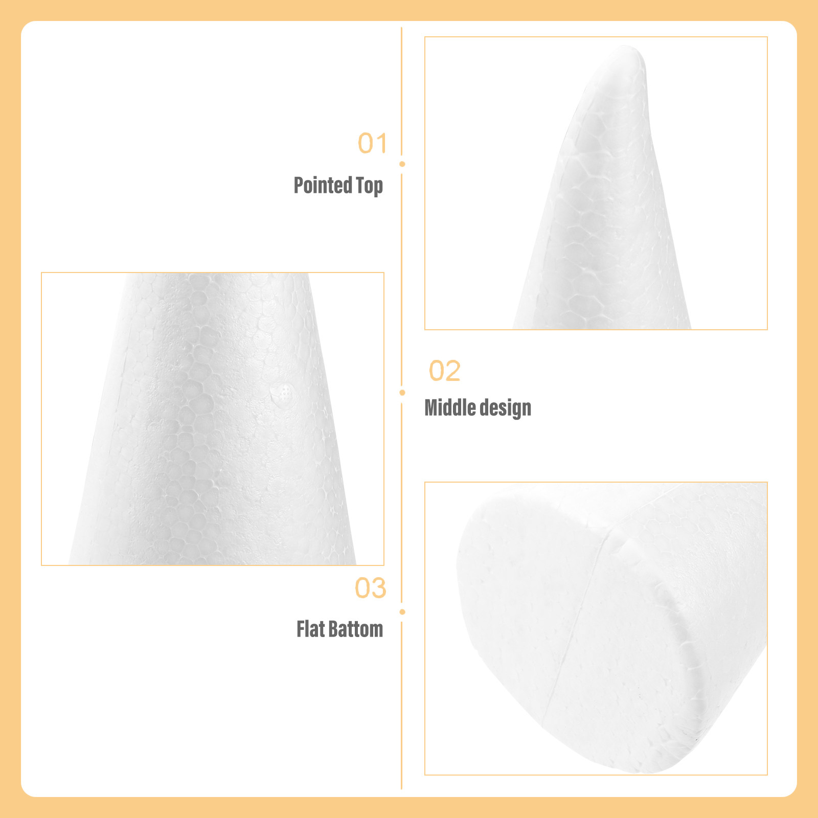 6Pcs White Craft Foam Cones DI - Art Craft For Preschool avis et prix