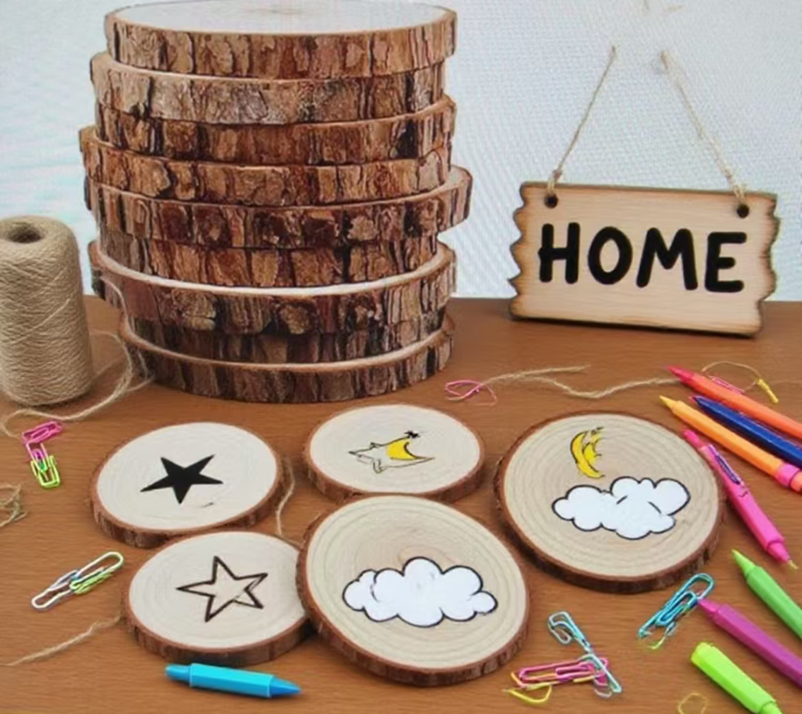 1-30Pcs Natural Pine Wood Slic - Art And Craft Photos avis et prix