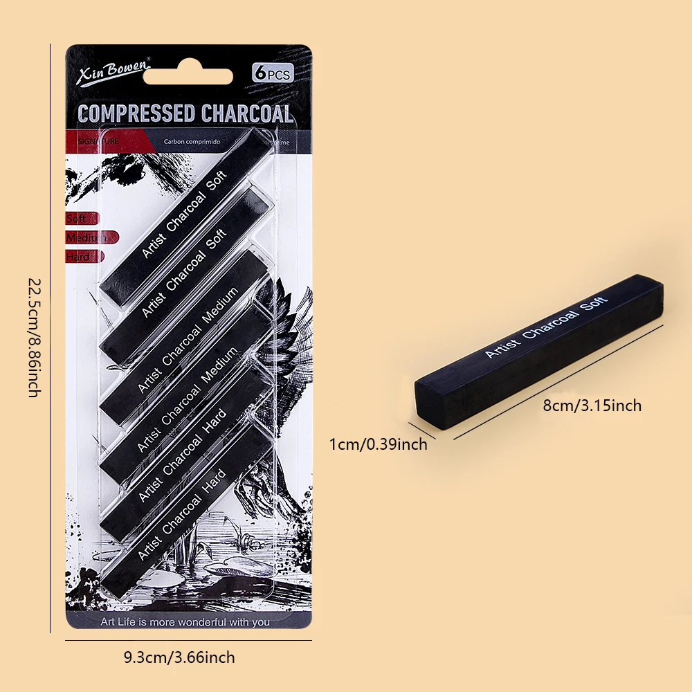 6pcs Sketch Charcoal Bars Set  - Sketching Charcoal Set avis et prix