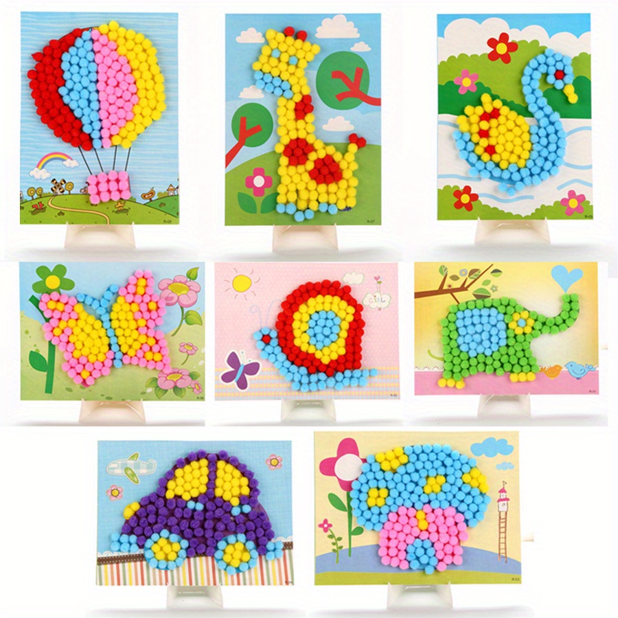 2pcs 16x21cm Colorful Pom-Pom  - Art Craft Animals avis et prix