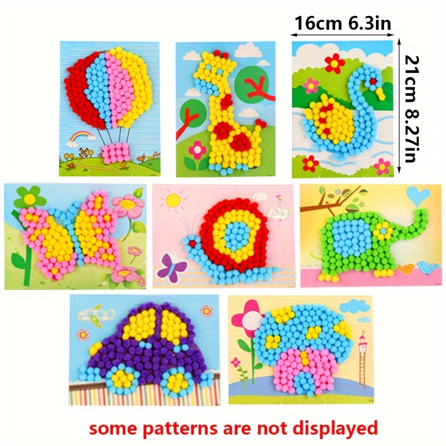 2pcs 16x21cm Colorful Pom-Pom  - Art Craft Animals avis et prix