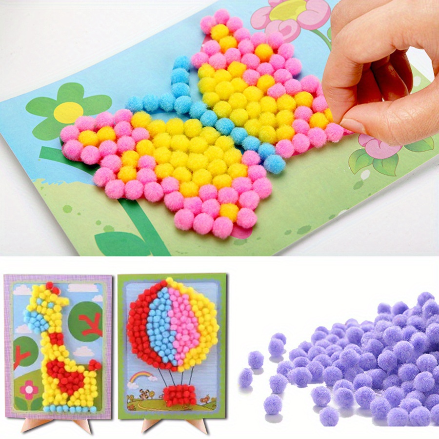 2pcs 16x21cm Colorful Pom-Pom  - Art Craft Animals avis et prix