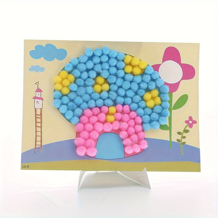 2pcs 16x21cm Colorful Pom-Pom  - Art Craft Animals avis et prix