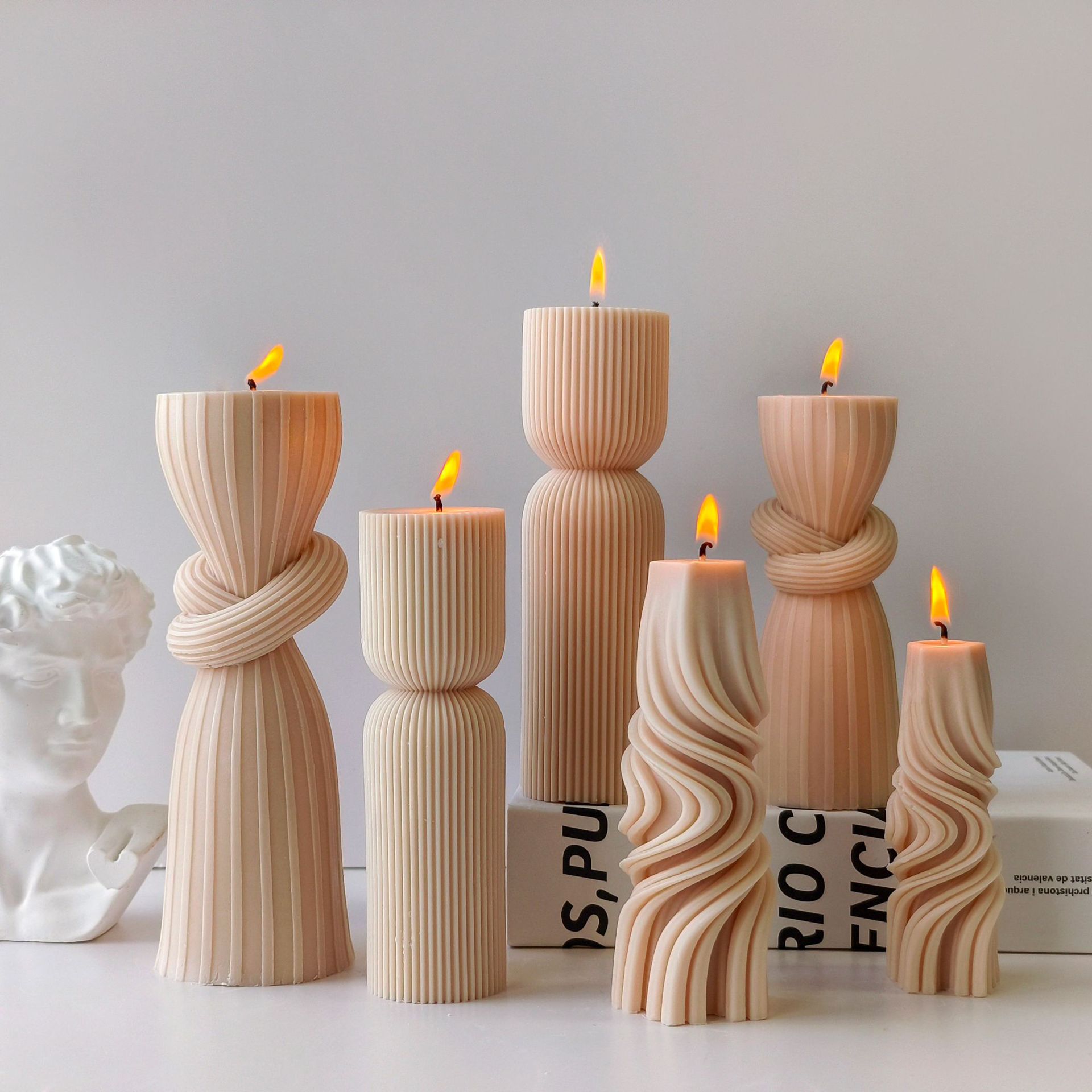 Striped Cylinder Aroma Candle  - Soy Candle Fragrance Oil avis et prix
