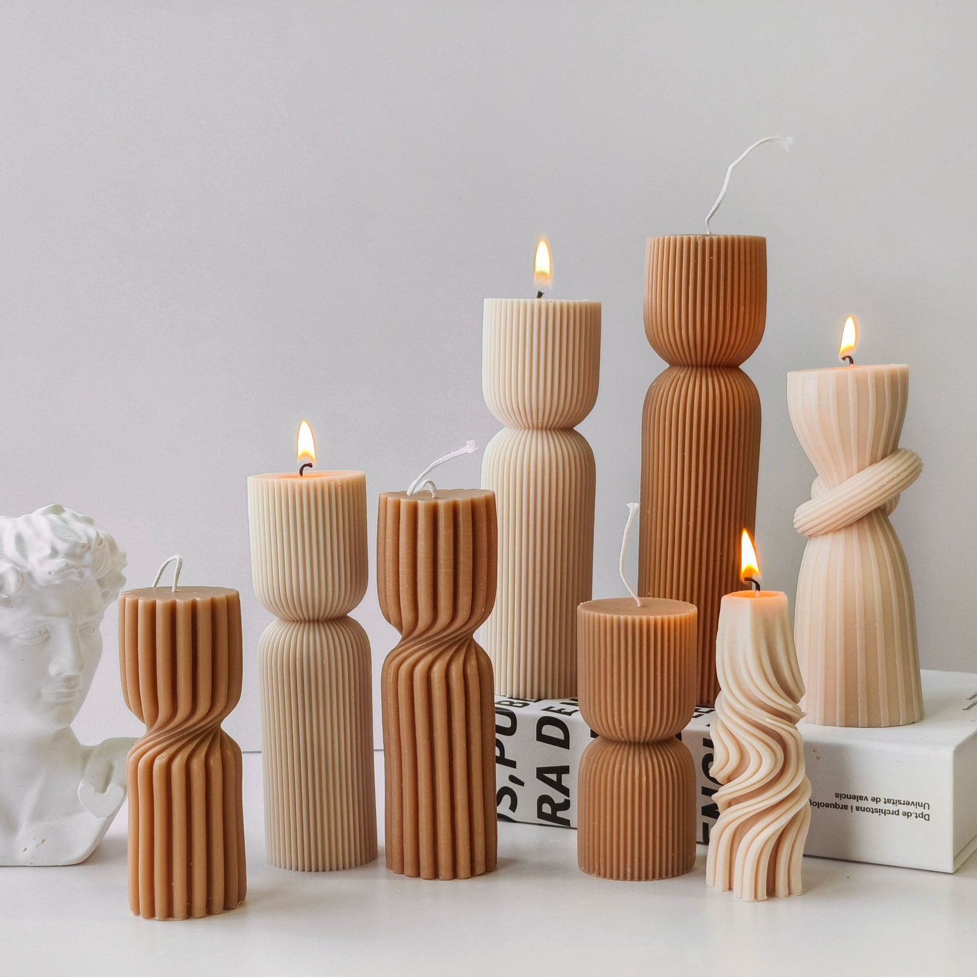 Striped Cylinder Aroma Candle  - Soy Candle Fragrance Oil avis et prix