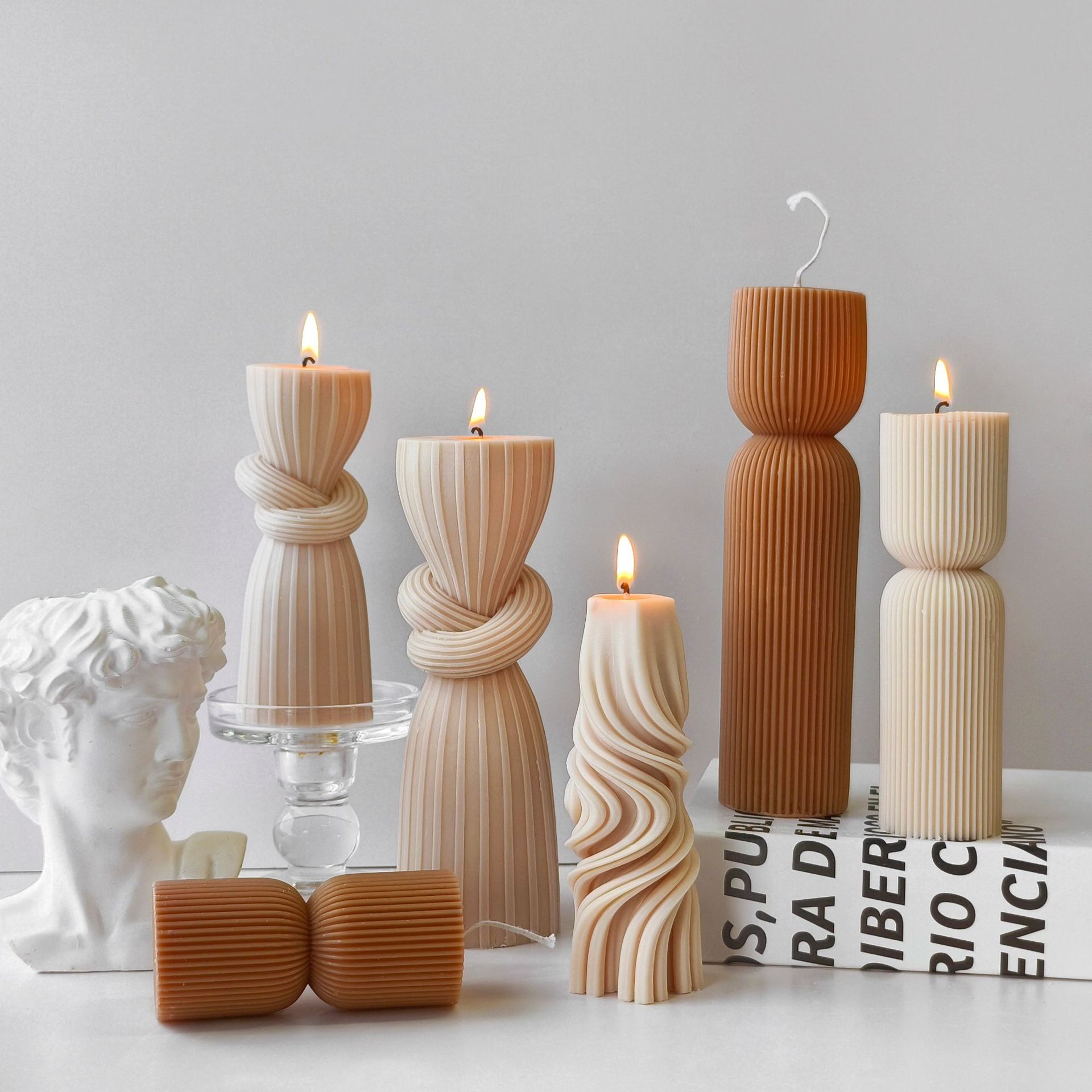Striped Cylinder Aroma Candle  - Soy Candle Fragrance Oil avis et prix
