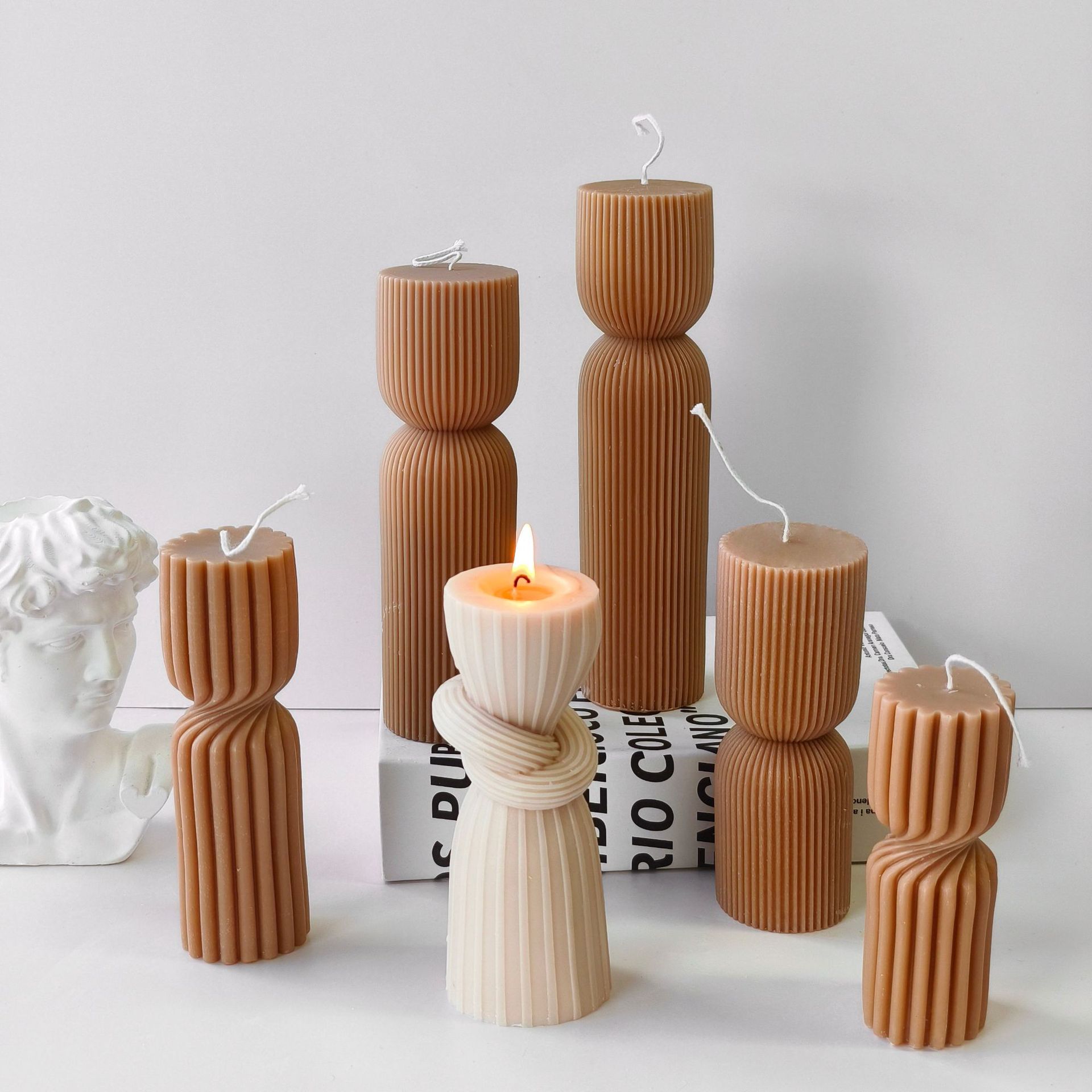 Striped Cylinder Aroma Candle  - Soy Candle Fragrance Oil avis et prix