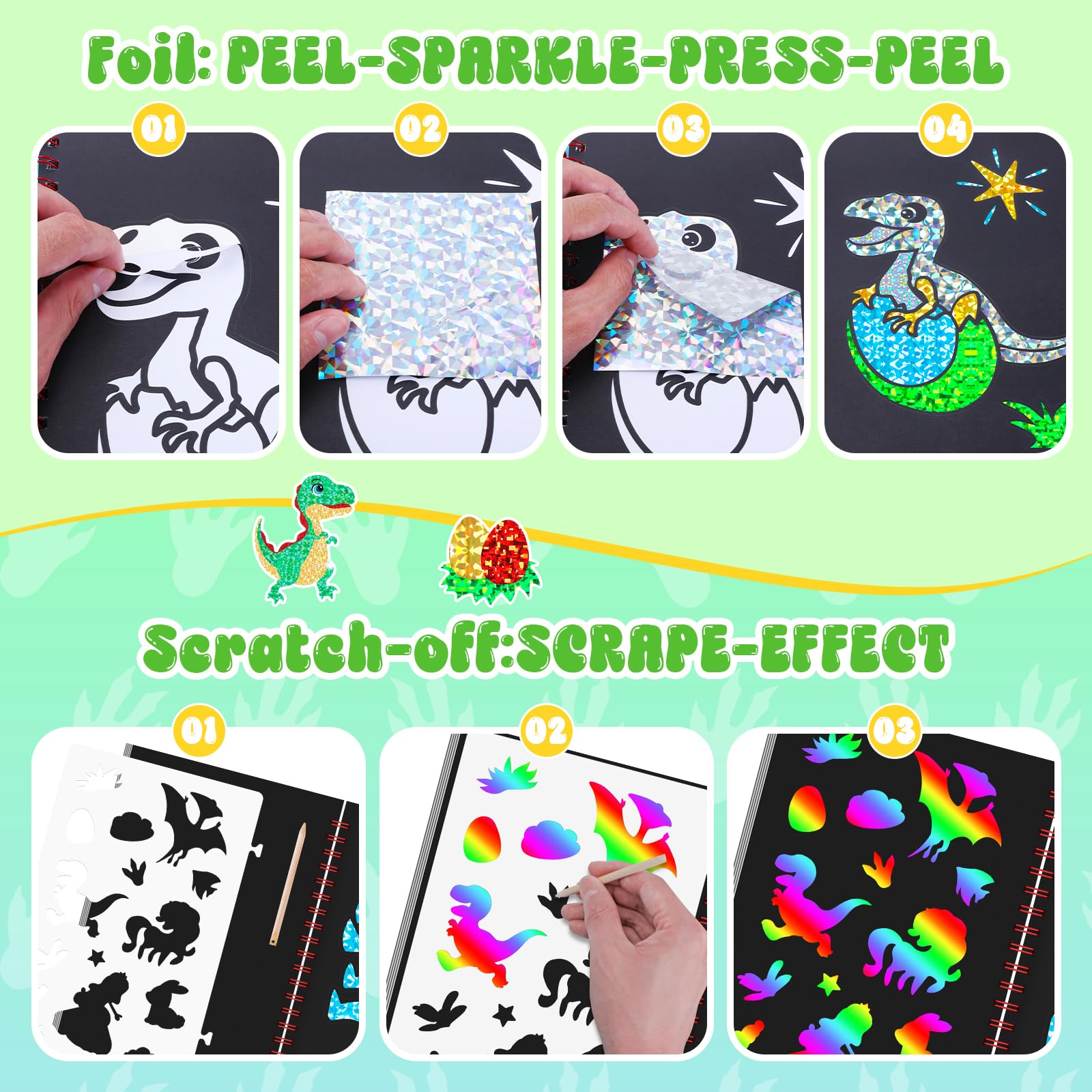 Dinosaur Scratch Art Book for  - Dinosaur And Craft avis et prix