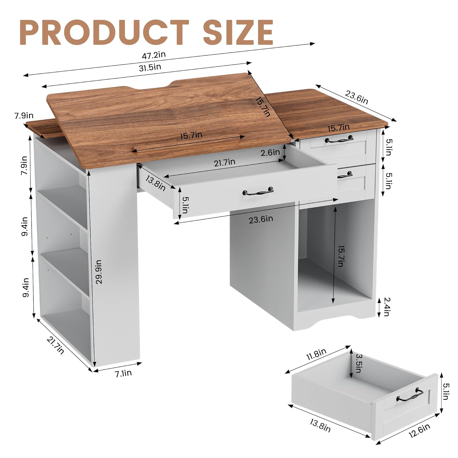 Drafting Table with Storage Ca - Art & Craft Be avis et prix