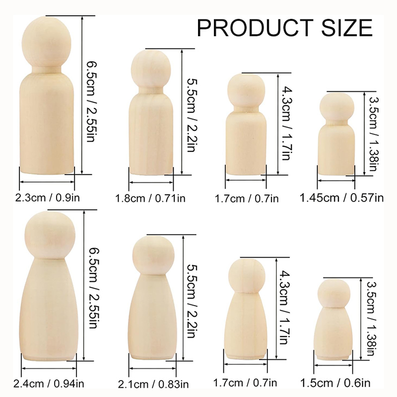 2/5/10Pcs Wooden Peg Doll Unfi - Craft And Art Difference avis et prix