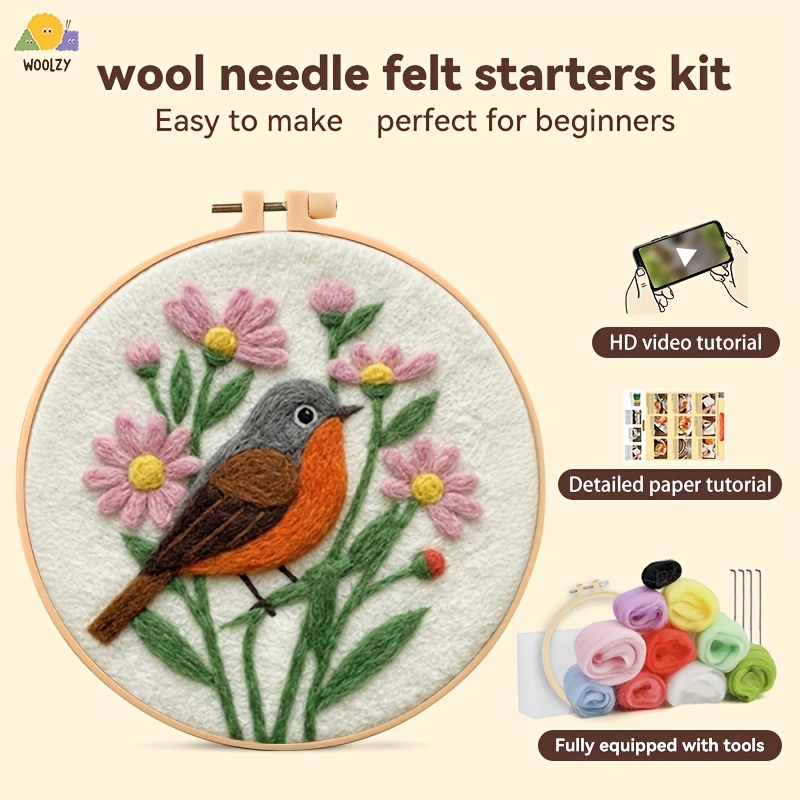 Robin & Daisy Felt Embroidery  - Punch Needle Kit avis et prix