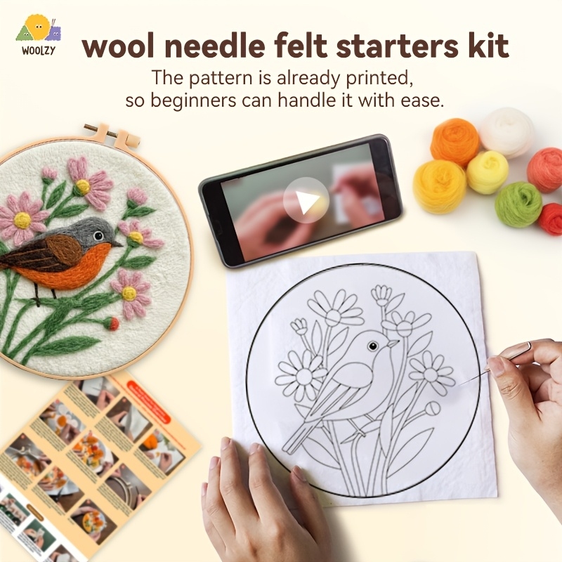 Robin & Daisy Felt Embroidery  - Punch Needle Kit avis et prix