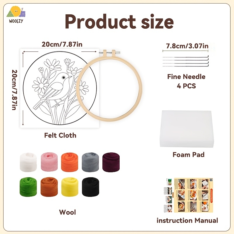 Robin & Daisy Felt Embroidery  - Punch Needle Kit avis et prix