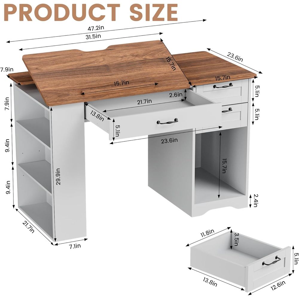 Drating Table with Storage Cab - Art & Craft Be avis et prix