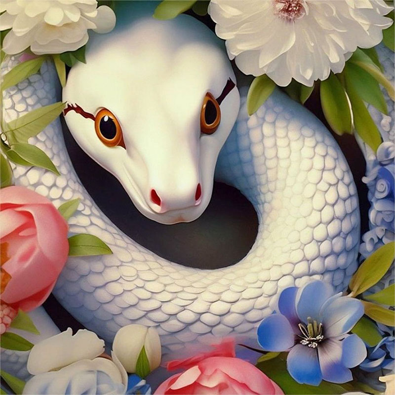 1 set of White Snake Diamond P - Art Craft Animals avis et prix