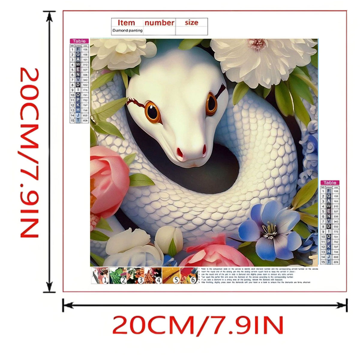 1 set of White Snake Diamond P - Art Craft Animals avis et prix