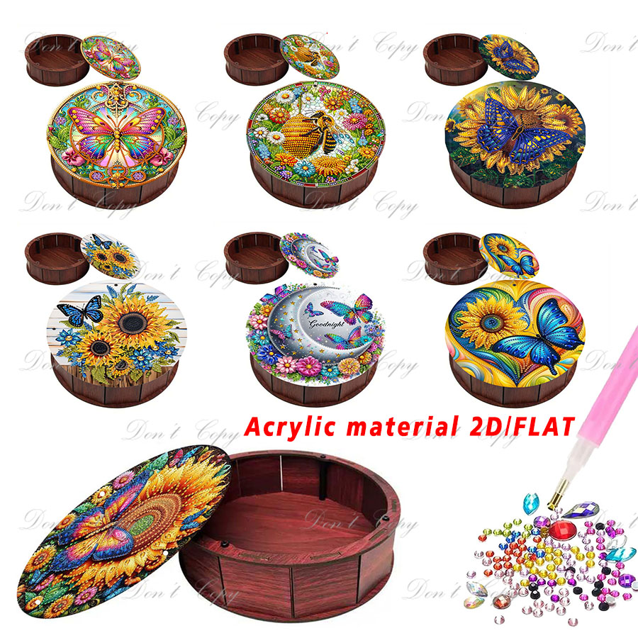 A set of round storage boxes w - Art Craft Butterfly avis et prix