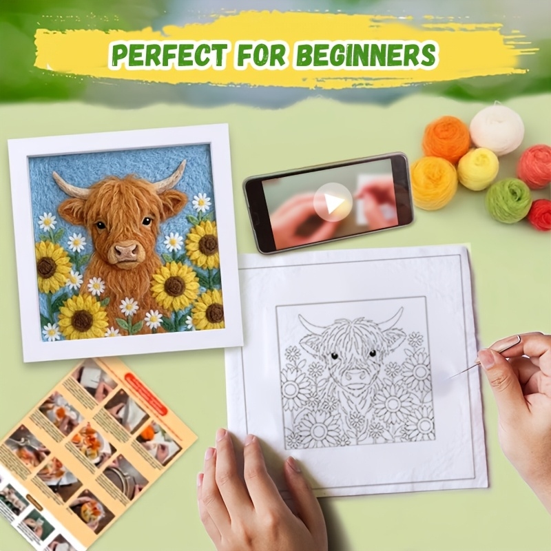 Calf Sunflower Punch Needle Fe - Punch Needle Kit avis et prix