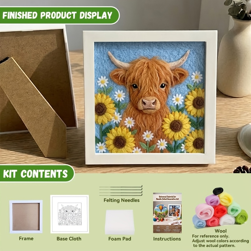 Calf Sunflower Punch Needle Fe - Punch Needle Kit avis et prix