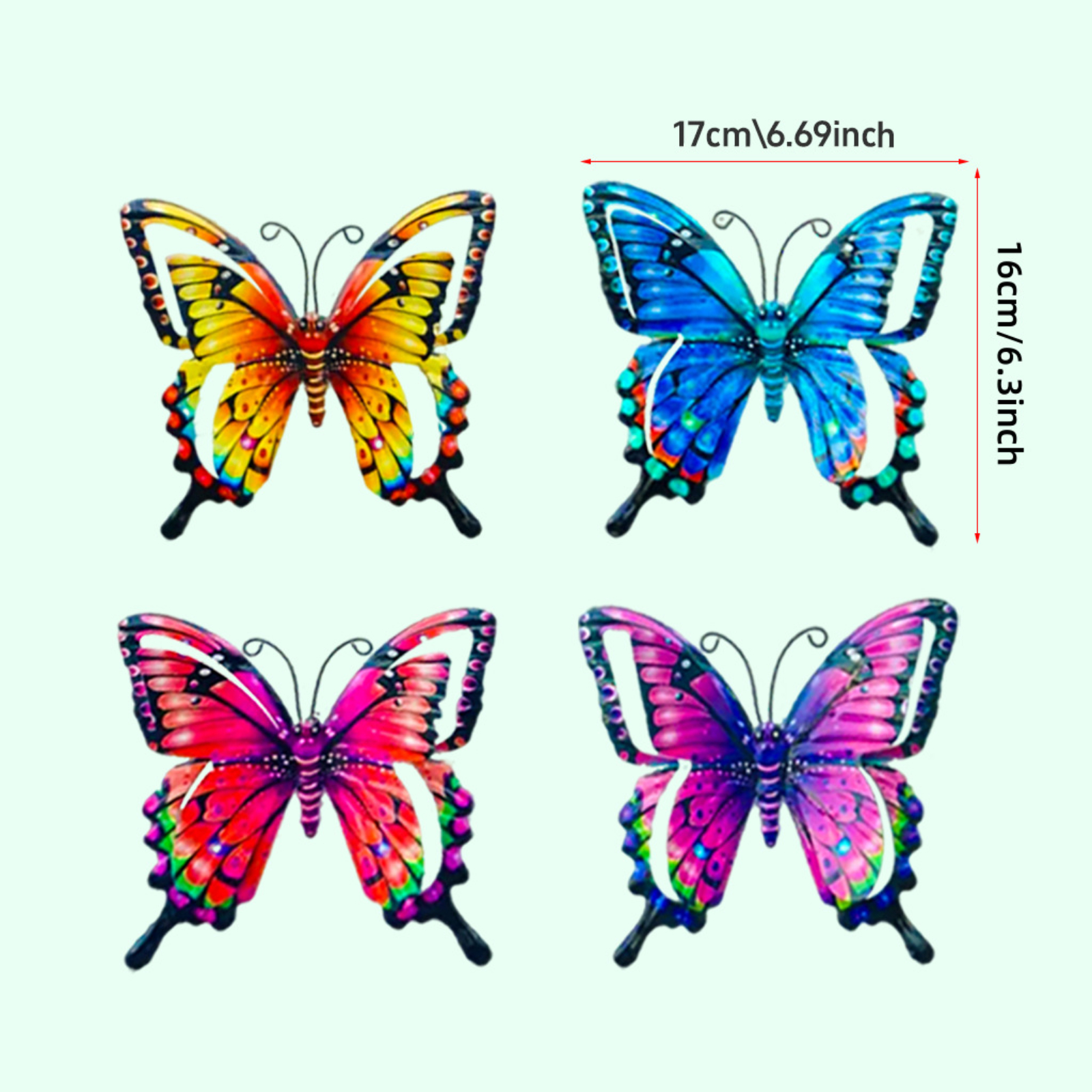4pcs Iron Butterfly Wall Decor - Art Craft Butterfly avis et prix
