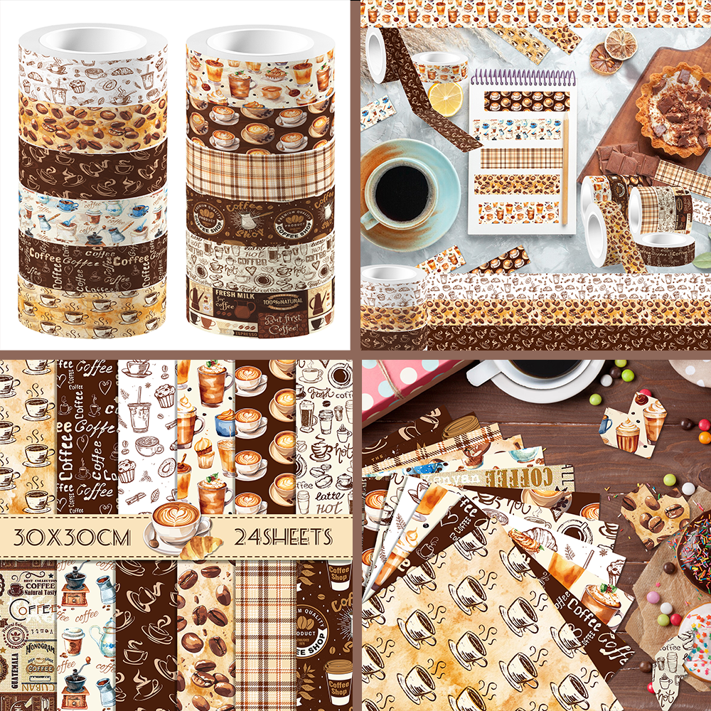 Vintage Coffee Pattern Washi T - Art And Craft Photos avis et prix