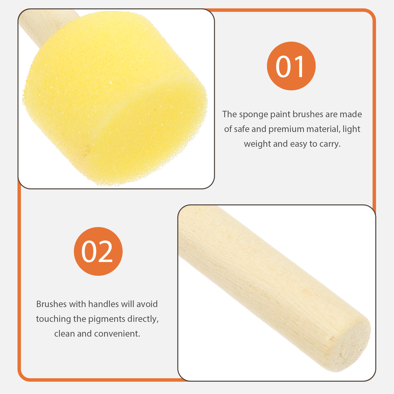 20Pcs Wooden Handle Sponge Bru - Art Craft For Preschool avis et prix
