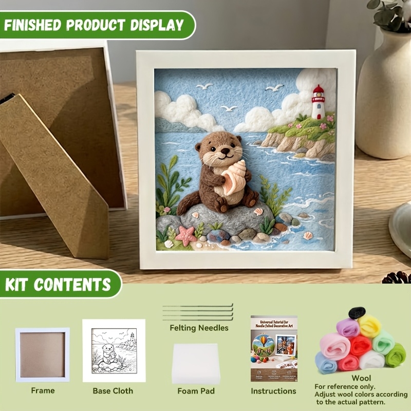 Cute Otter Holding Conch Punch - Punch Needle Kit avis et prix