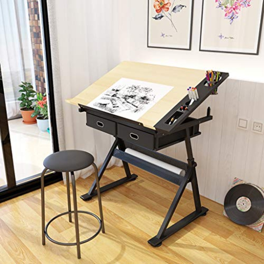 Drafting Table with Storage He - Art & Craft Be avis et prix