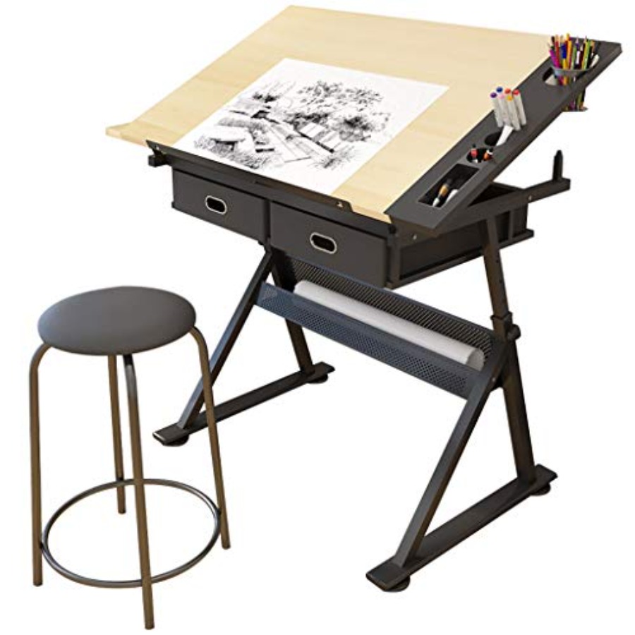 Drafting Table with Storage He - Art & Craft Be avis et prix