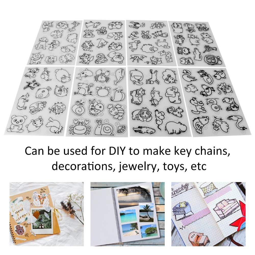 8 PCS Cute Animal Heat Shrink  - Craft And Art Difference avis et prix