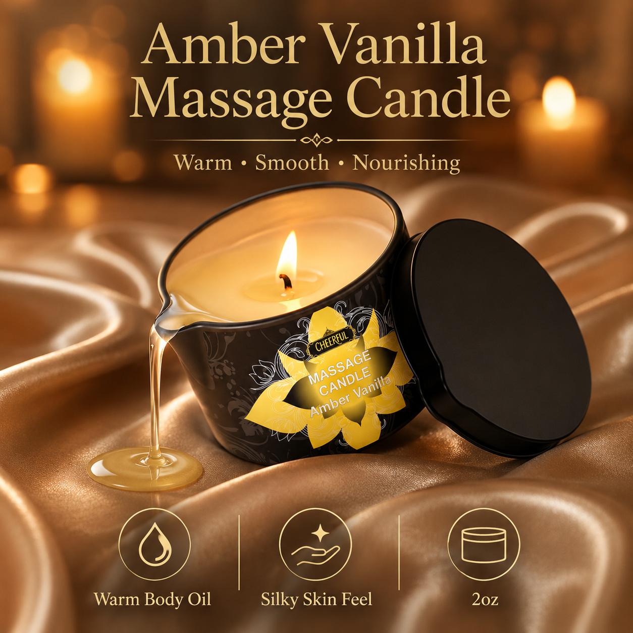 Amber Vanilla Massage Oil Cand - Soy Candle Fragrance Oil avis et prix