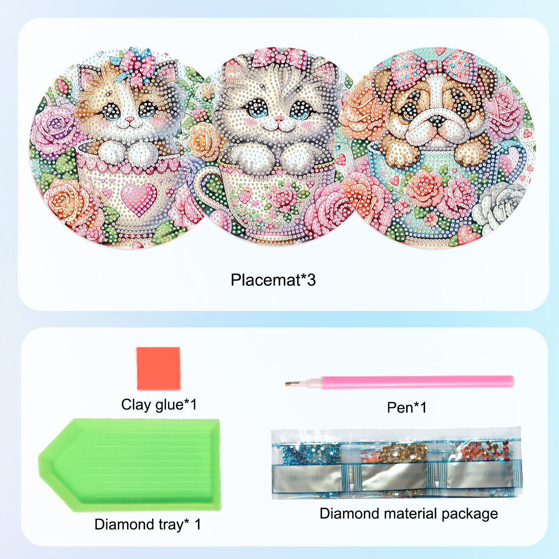 3Pcs Diamond Art Painting Plac - Art Craft Animals avis et prix