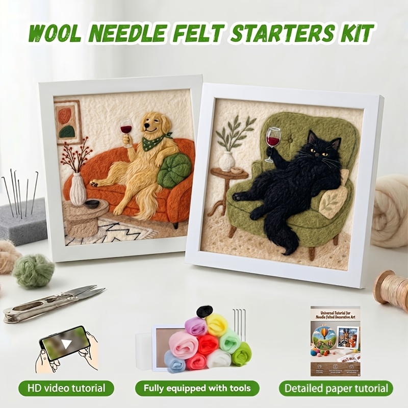 Kitten Puppy Sofa Wine Punch N - Punch Needle Kit avis et prix