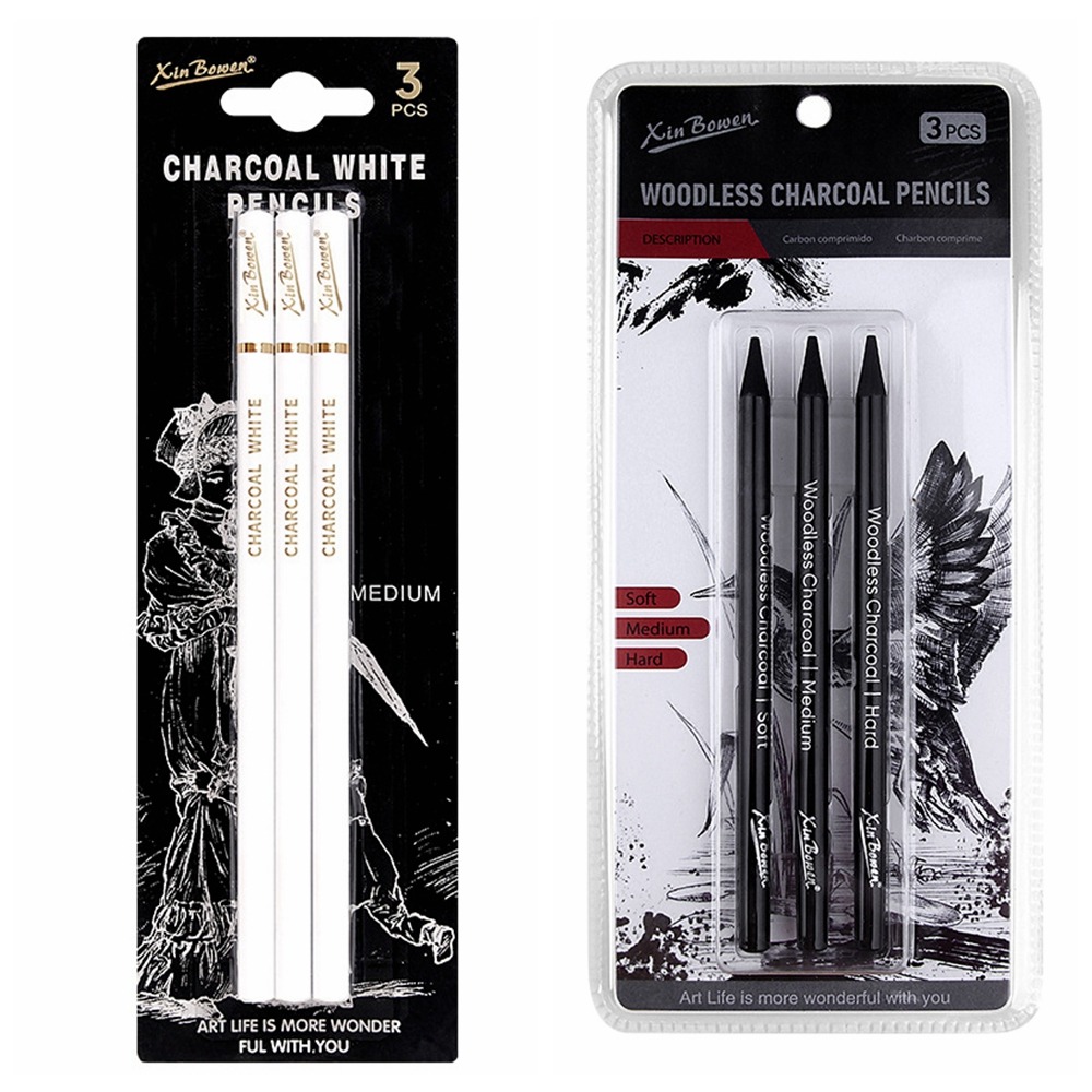 3Pcs Soft/Medium/Hard Charcoal - Sketching Charcoal Set avis et prix