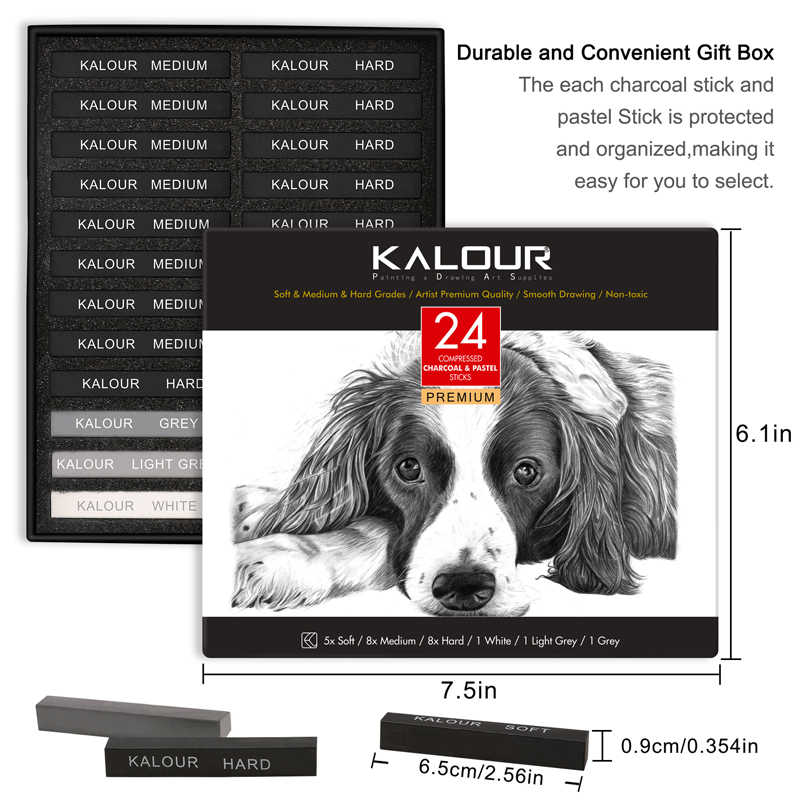 24Colors Set Soft Pastel Maste - Sketching Charcoal Set avis et prix